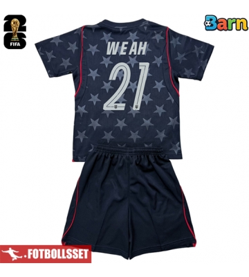 Förenta stater Timothy Weah #21 Bortatröja Barn VM 2026 Kortärmad (+ Korta byxor)